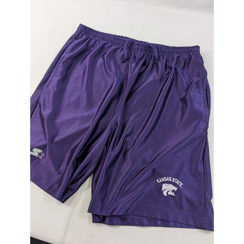 Vintage Y2k Starter Dazzle Reversible Shorts Large Purple Kansas State Basketbal